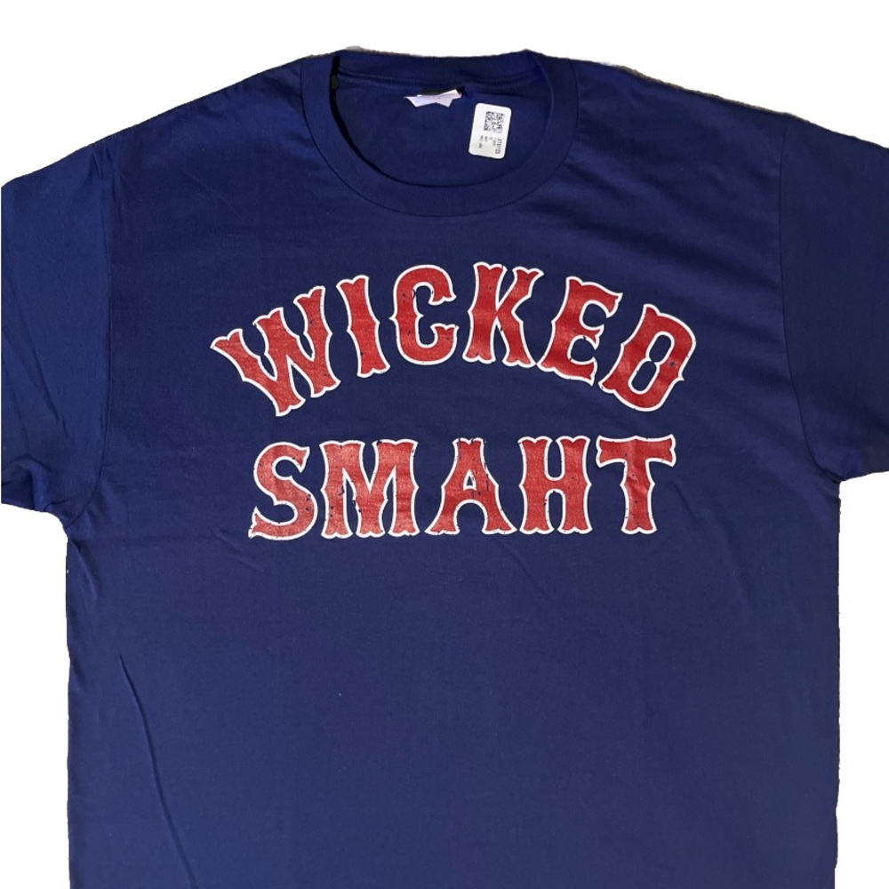 Wicked Smaht Boston Blue &‎ Red Men's Large T-Shirt